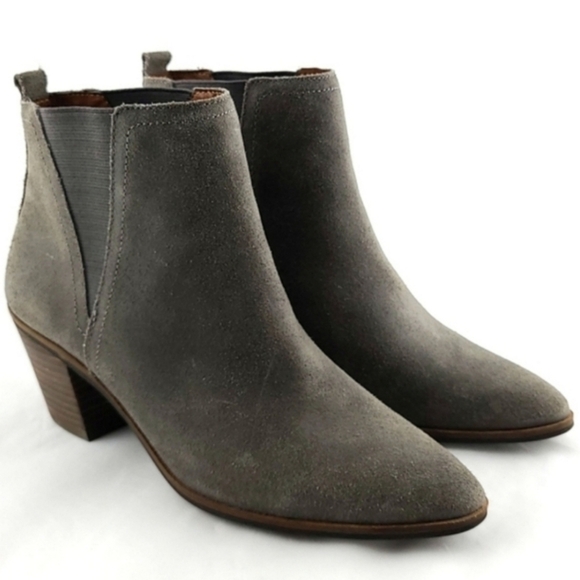 Lucky Brand Women's Lorry Leather Pointy Toe Ankle Boots Grey Western Size 6M - Picture 4 of 15